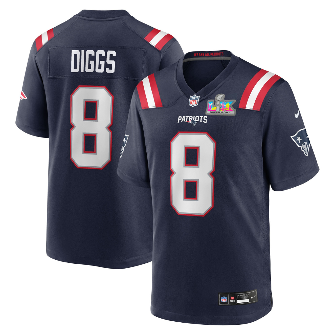 Jersey Super Bowl LX New England Patriots - #8 Stefon Diggs