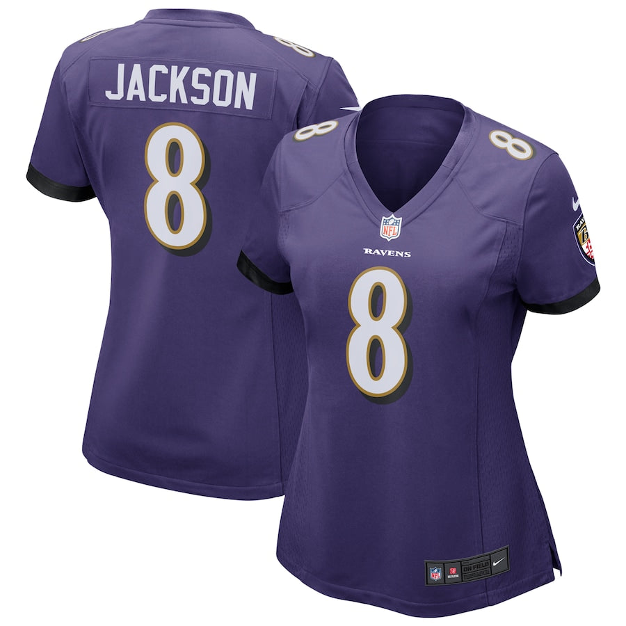 Jersey Baltimore Ravens - #8 Lamar Jackson (Feminina)