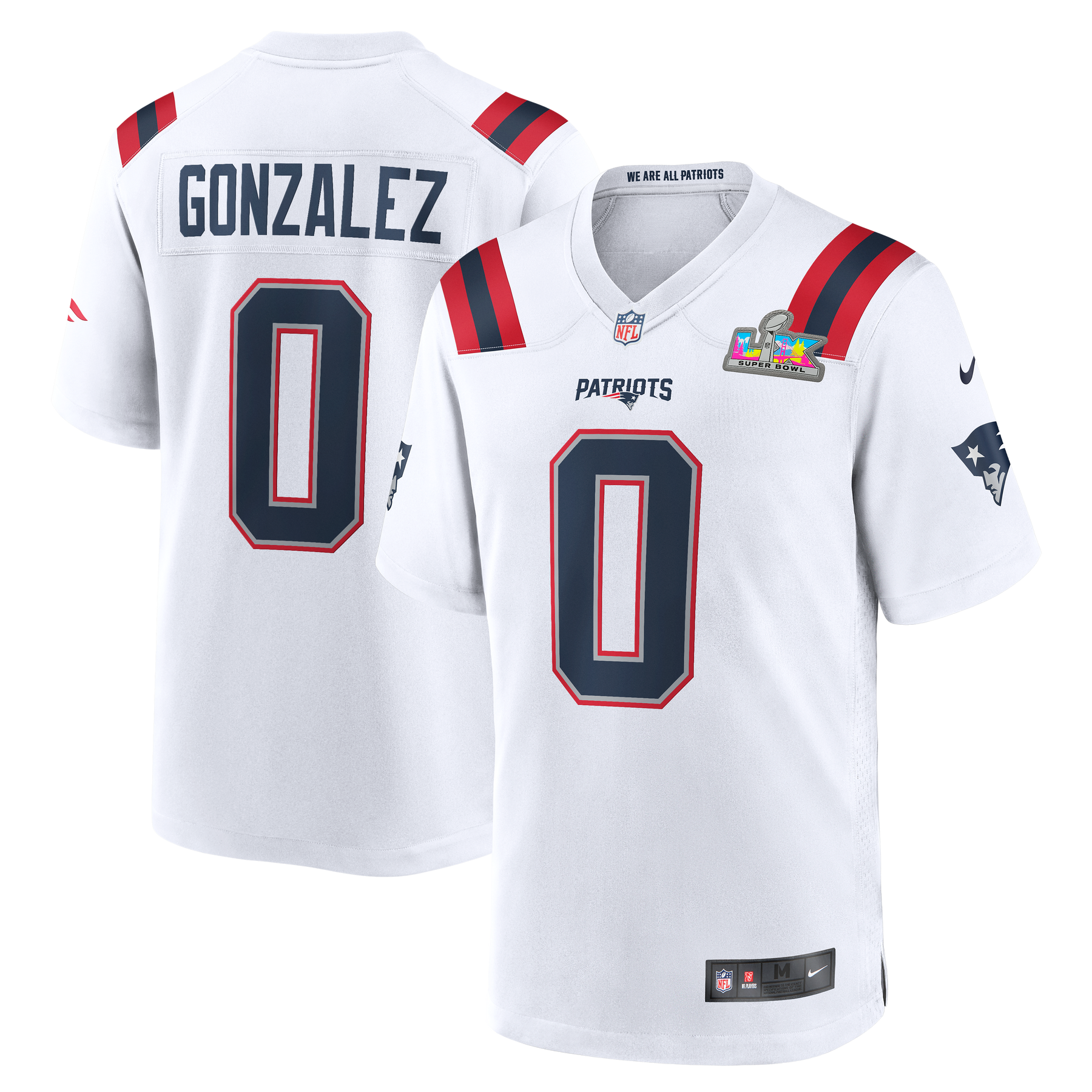 Jersey Super Bowl LX New England Patriots - #0 Christian Gonzalez