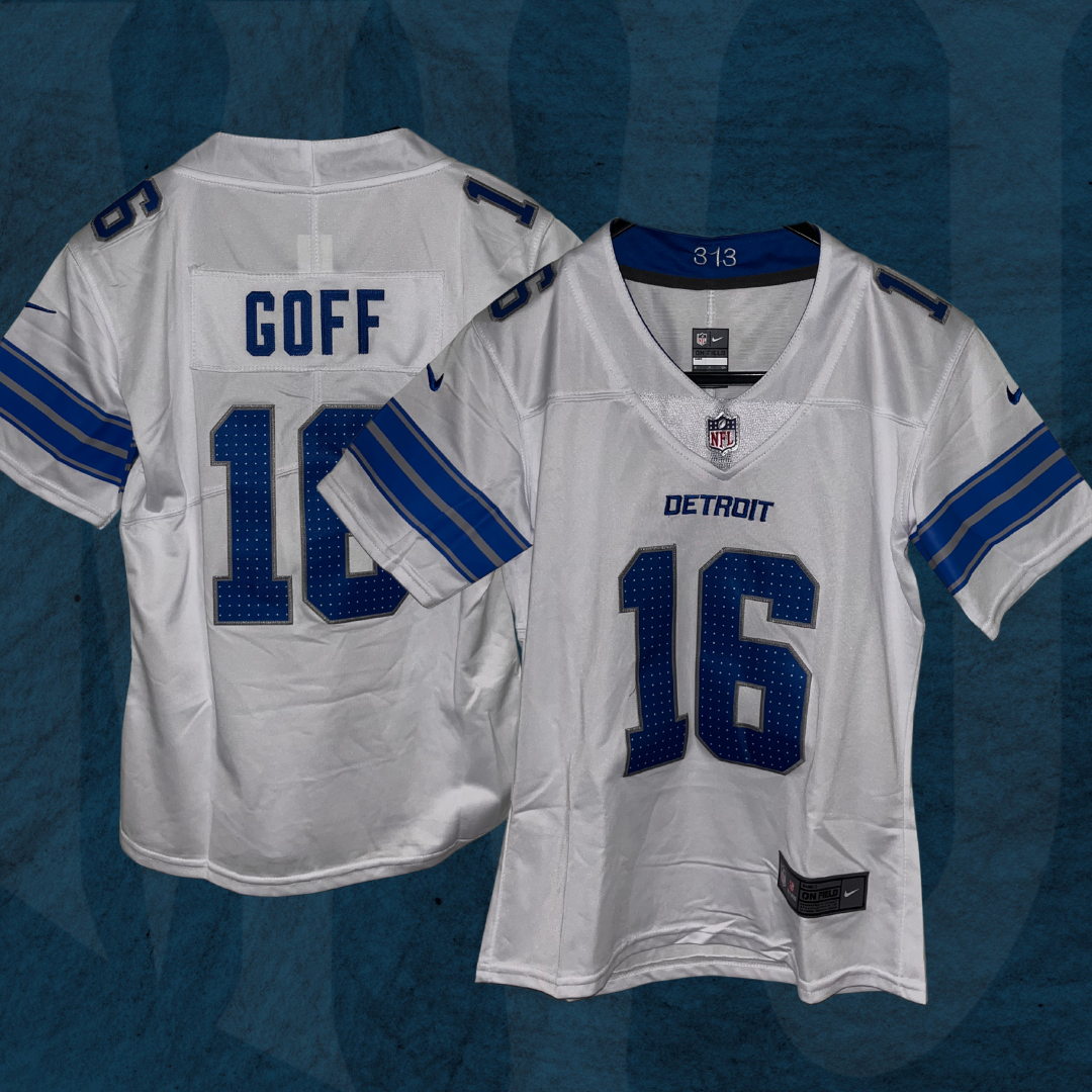Jersey Detroit Lions - #16 Jared Goff (Feminina, Pronta Entrega)