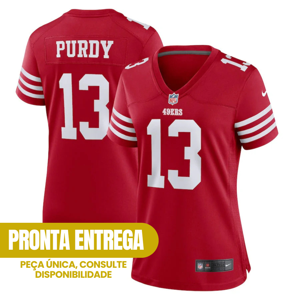 Jersey San Francisco 49ers - #13 Brock Purdy (Feminina, Pronta Entrega)