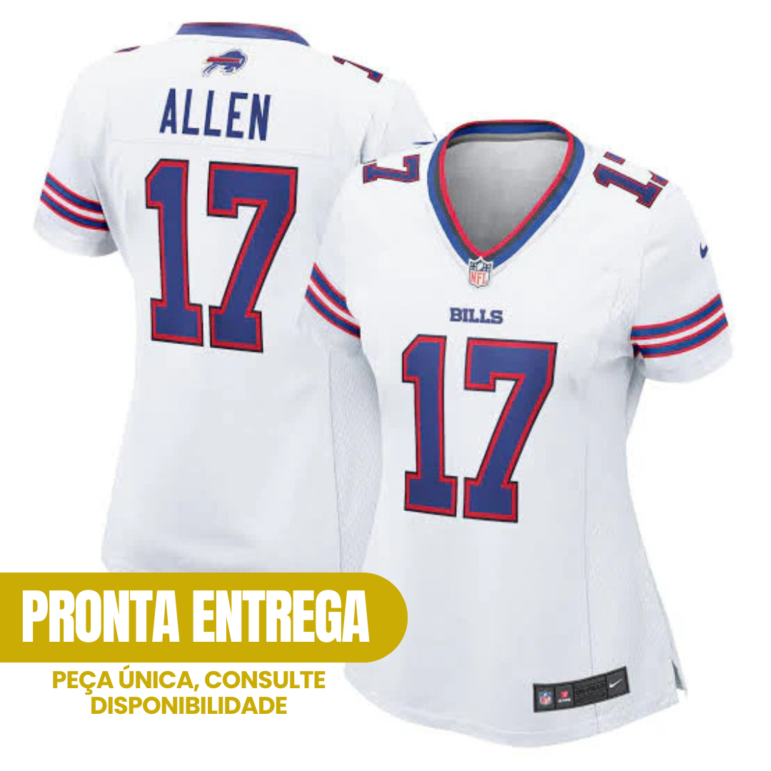 Jersey Buffalo Bills - #17 Josh Allen (Feminina, Pronta Entrega)
