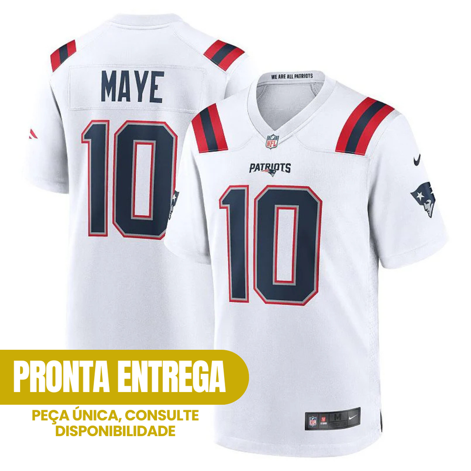 Jersey New England Patriots- #10 Drake Maye (Pronta Entrega)