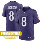 Jersey Baltimore Ravens - #8 Lamar Jackson (Pronta Entrega)