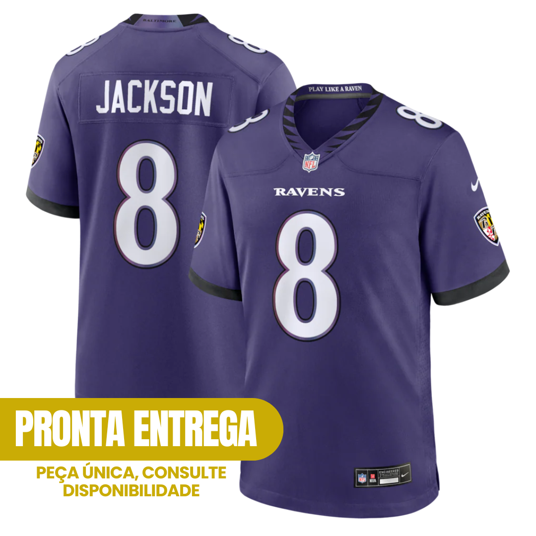Jersey Baltimore Ravens - #8 Lamar Jackson (Pronta Entrega)