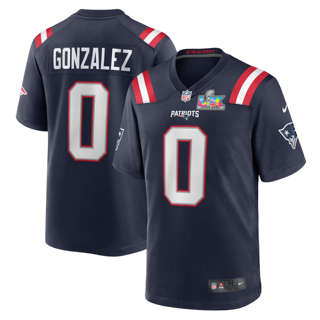Jersey Super Bowl LX New England Patriots - #0 Christian Gonzalez