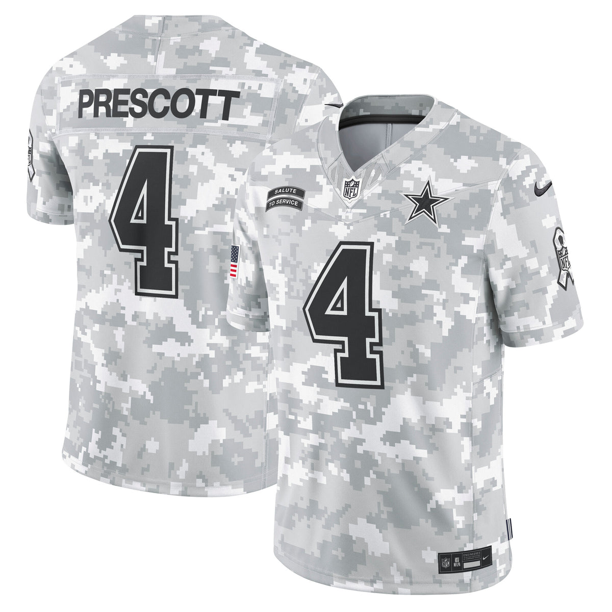 Jersey Salute to Service 2024 Dallas Cowboys - #4 Dak Prescott