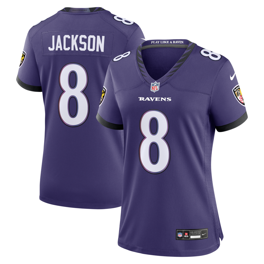 Jersey Baltimore Ravens - #8 Lamar Jackson (Feminina)