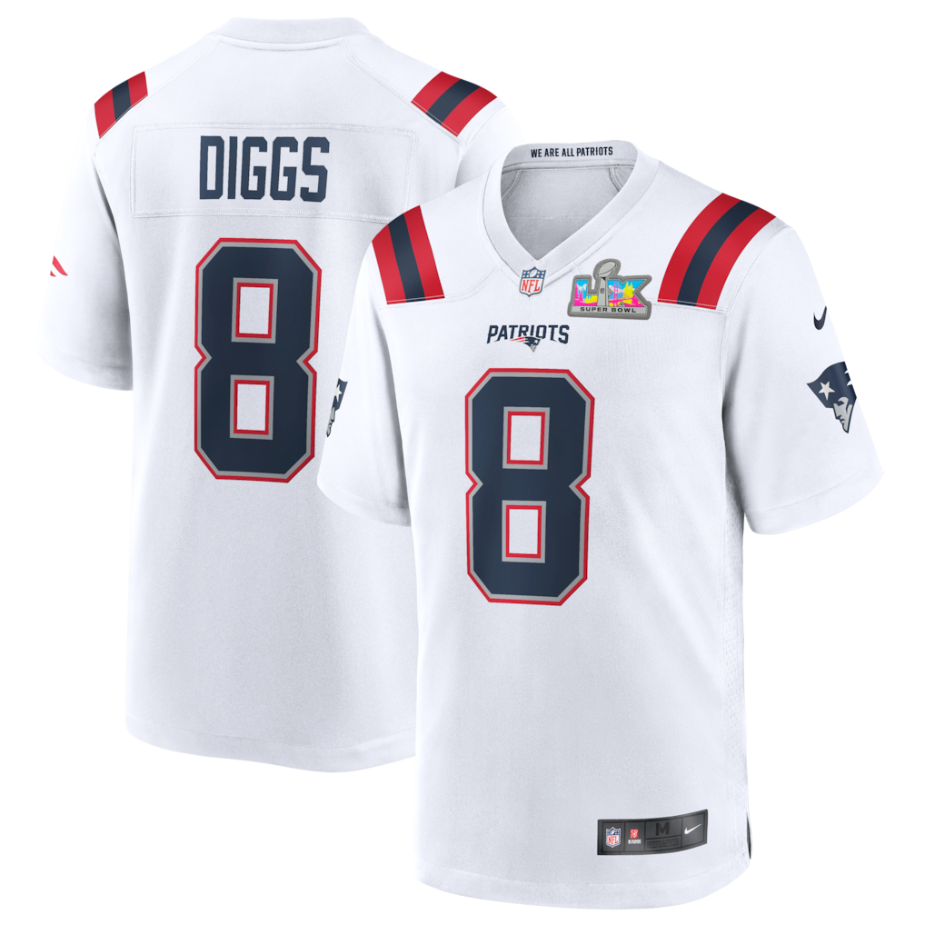 Jersey Super Bowl LX New England Patriots - #8 Stefon Diggs