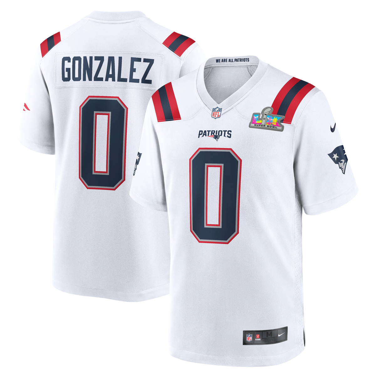 Jersey Super Bowl LX New England Patriots - #0 Christian Gonzalez